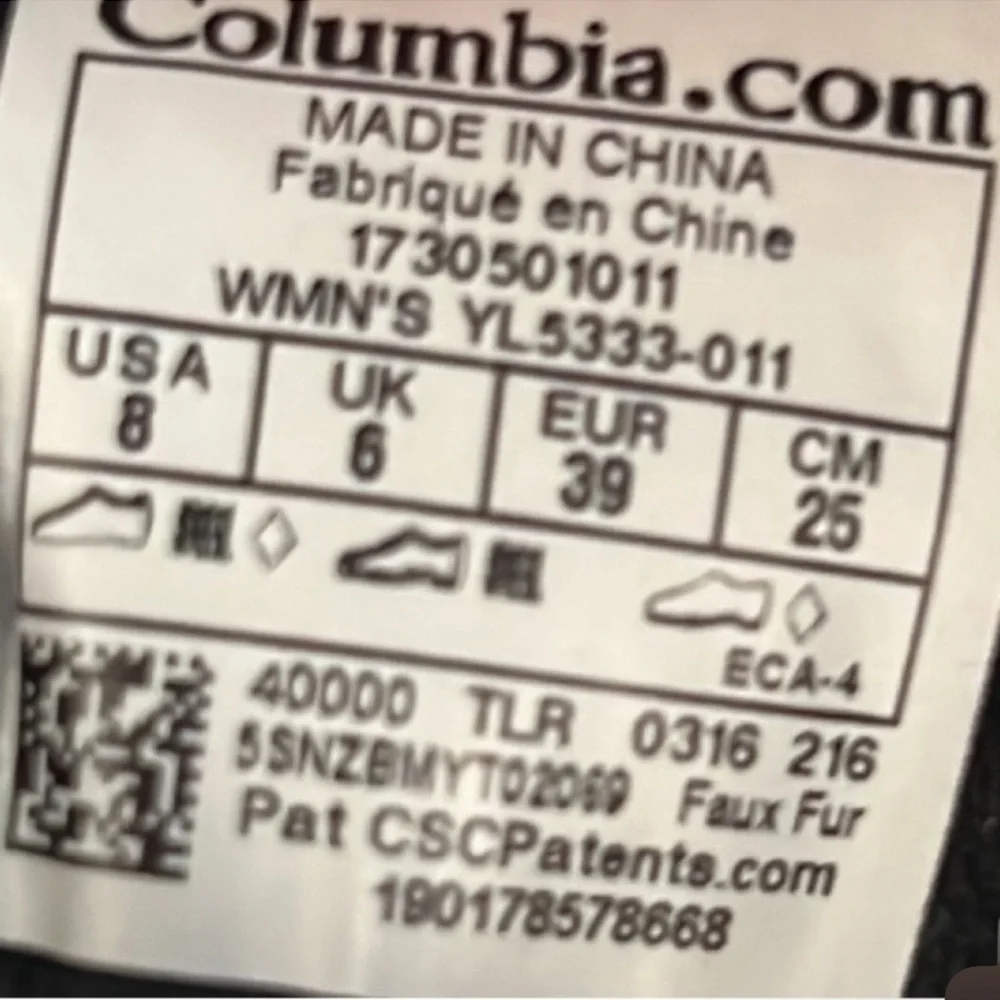 Authentic Columbia designer waterproof woman's boots Sz 8 Euro 39